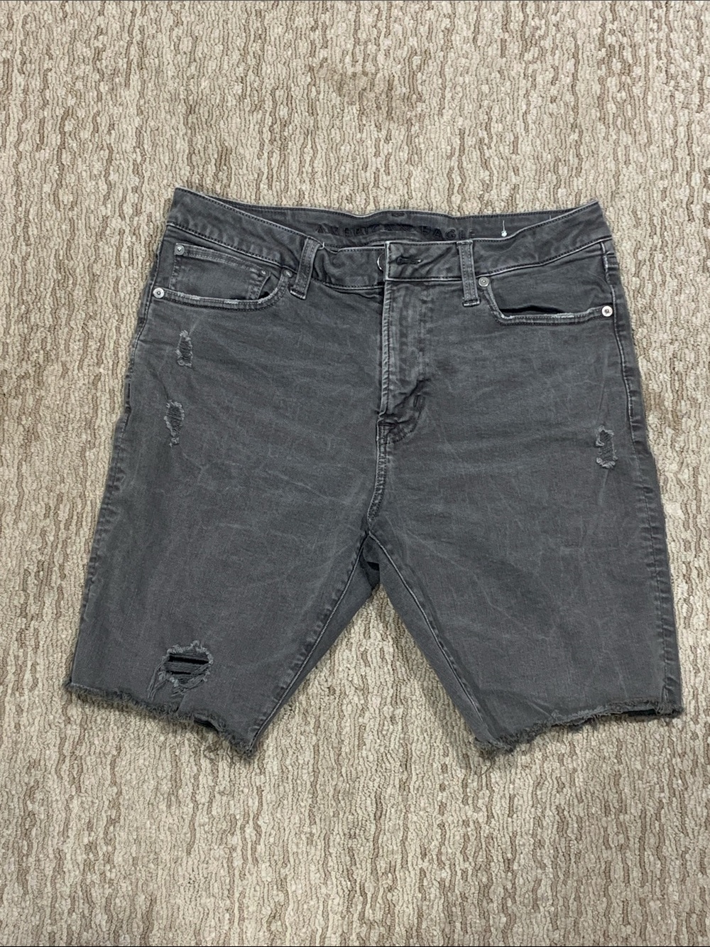 American Eagle Outfitters Black Distressed Denim Shorts (425)